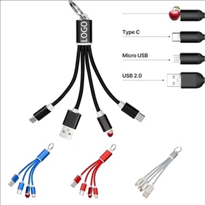 Multi Keychain 3 In 1 Charging Cable